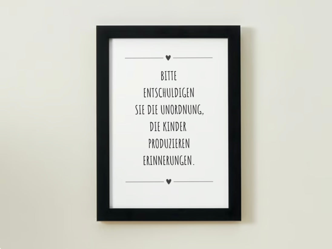 Entschuldigen Sie die Unordnung mit Herz